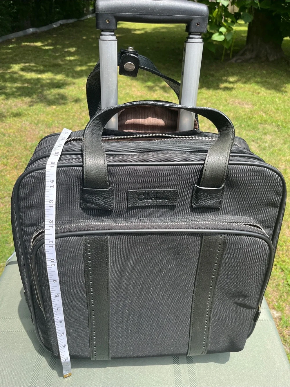 Cole Haan Black Laptop Briefcase with Leather Trim